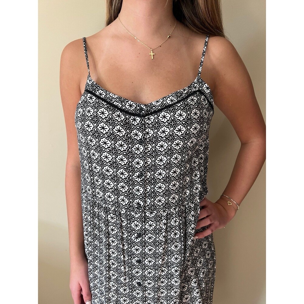 Y2K Vintage Ladies Black White Lightweight Halter Dress by H&M Divided sz 10 - Picture 2 of 5